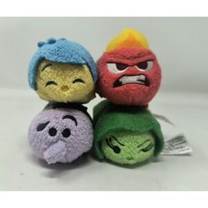Lot‎ of 4 Disney Inside Out Tsum Tsum  Beanbag Stuffed Animals
